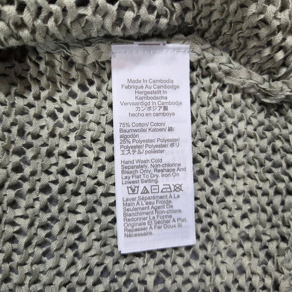 J Crew Top Womens XL Green Textured Sweater Tee Loose Knit Boho Beachy Coastal - Picture 3 of 8